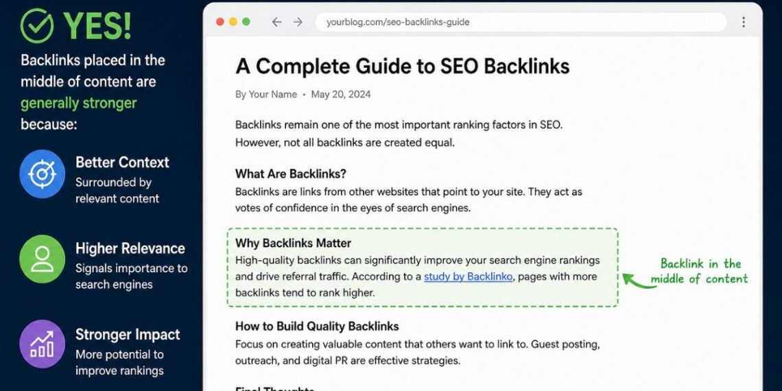 Are Backlinks in the Middle of Content Stronger