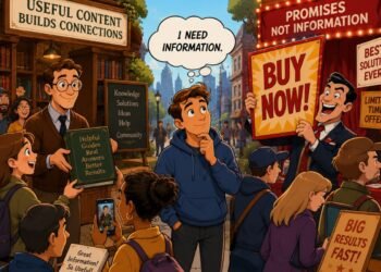 Useful content attracts more backlinks by helping people find trusted information, while promotional sales messages compete for attention without offering real value.