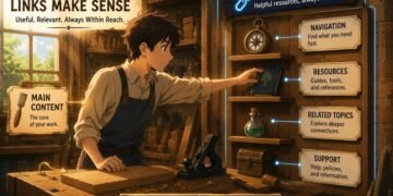 Anime illustration showing when sidebar links make sense by keeping helpful resources organized and always within easy reach.