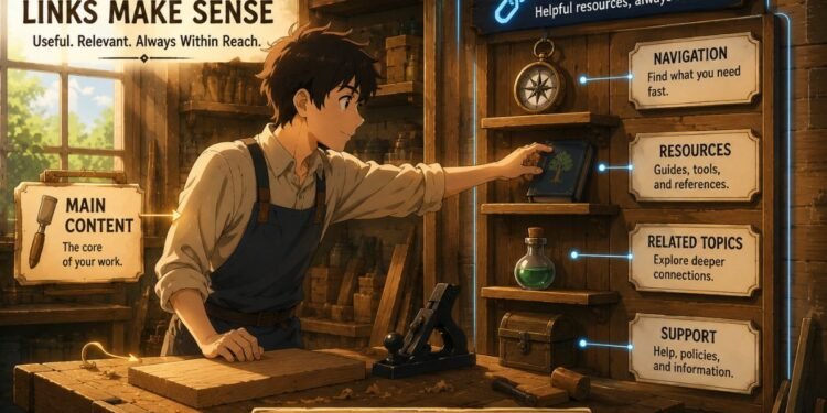 Anime illustration showing when sidebar links make sense by keeping helpful resources organized and always within easy reach.